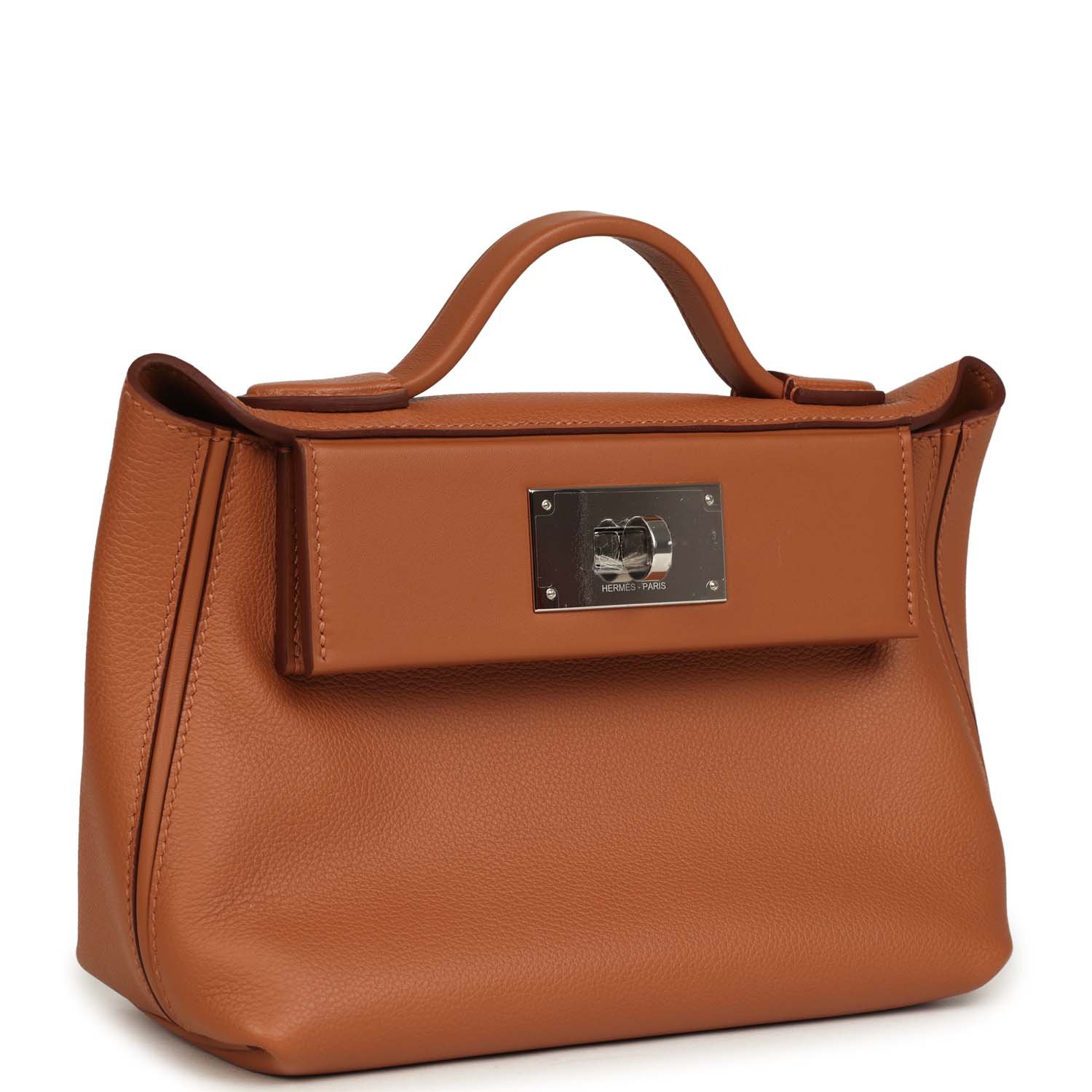 Hermes Mini 24/24 Bag Gold Evercolor and Swift Palladium Hardware - Image 2