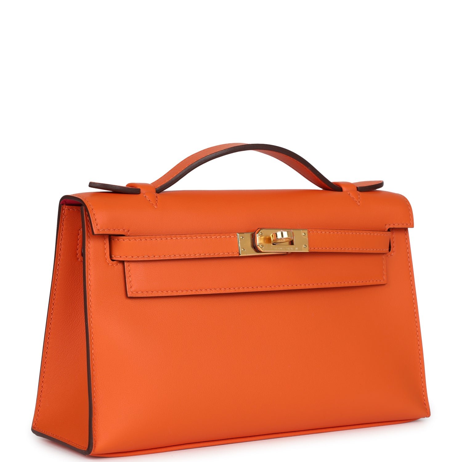 Hermes Special Order (HSS) Kelly Pochette Orange Verso Swift Gold Hardware - Image 2