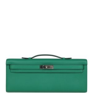 Hermes Kelly Cut Vert Vertigo Swift Palladium Hardware