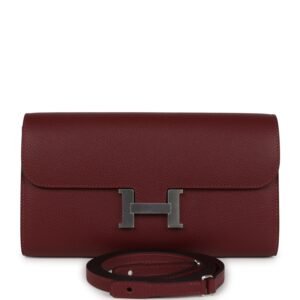 Hermes Constance Wallet To Go Rouge H Epsom Palladium Hardware