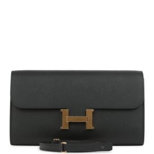Hermes Constance Wallet To Go Black Epsom Gold Hardware