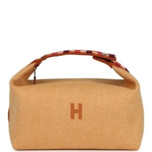 Hermes Bride A Brac Carre Case GM Fauve Merino Wool Palladium Hardware