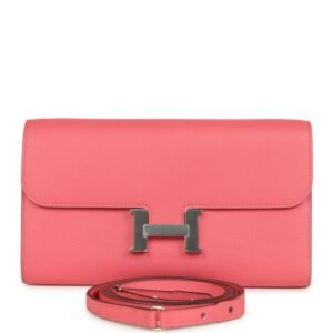 Hermes Constance Wallet To Go Rose Azalee Evercolor Palladium Hardware (MAC-H-FBSLG-250904-5)