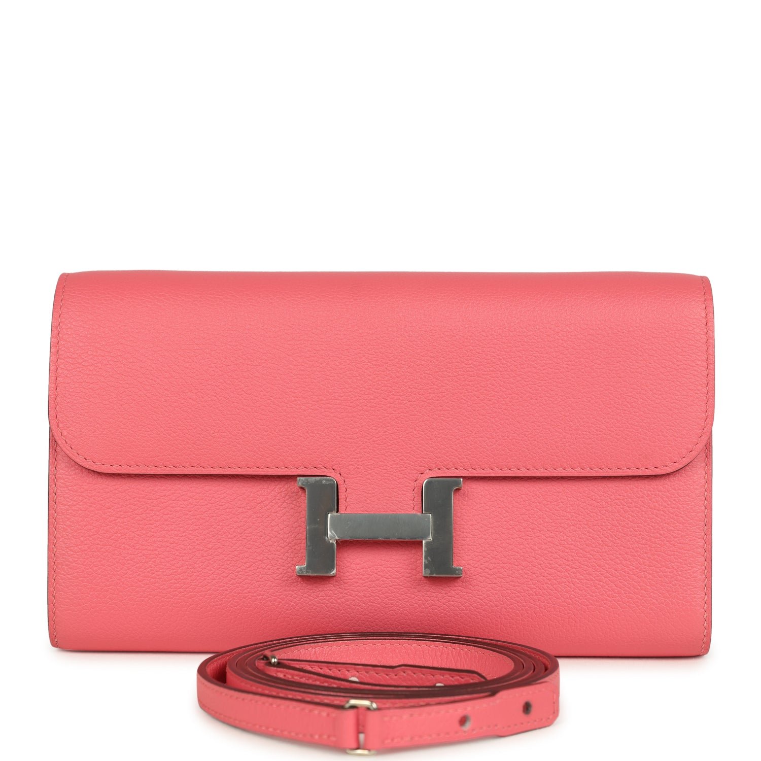 Hermes Constance Wallet To Go Rose Azalee Evercolor Palladium Hardware (MAC-H-FBSLG-250904-5)