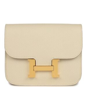 Hermes Constance Slim Wallet Craie Epsom Gold Hardware (MAC-H-FBSLG-250919-2-OS)