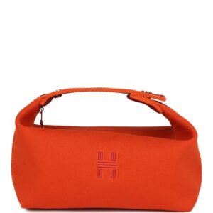 Hermes Bride A Brac Carre Case PM Feu Canvas Palladium Hardware (MAC-H-FBSLG-250919-7)