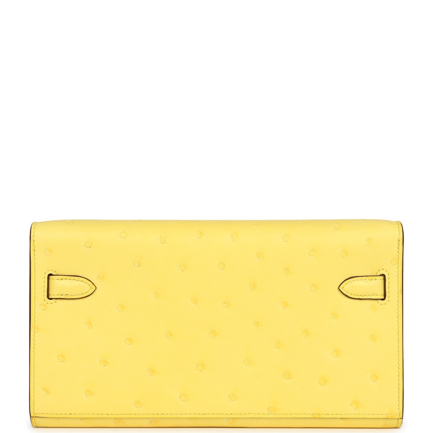 Hermes Kelly To Go Wallet Jaune Citron Ostrich Rose Gold Hardware - Image 4
