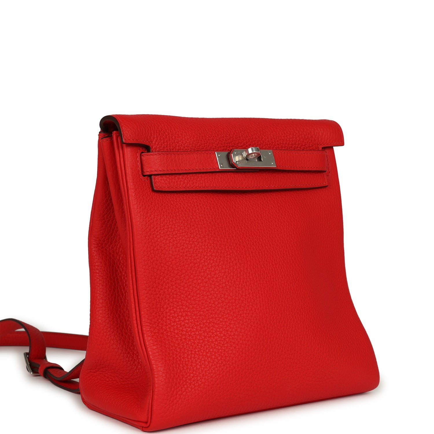 Hermes Kelly Ado II Backpack Rouge De Coeur Clemence Palladium Hardware - Image 2