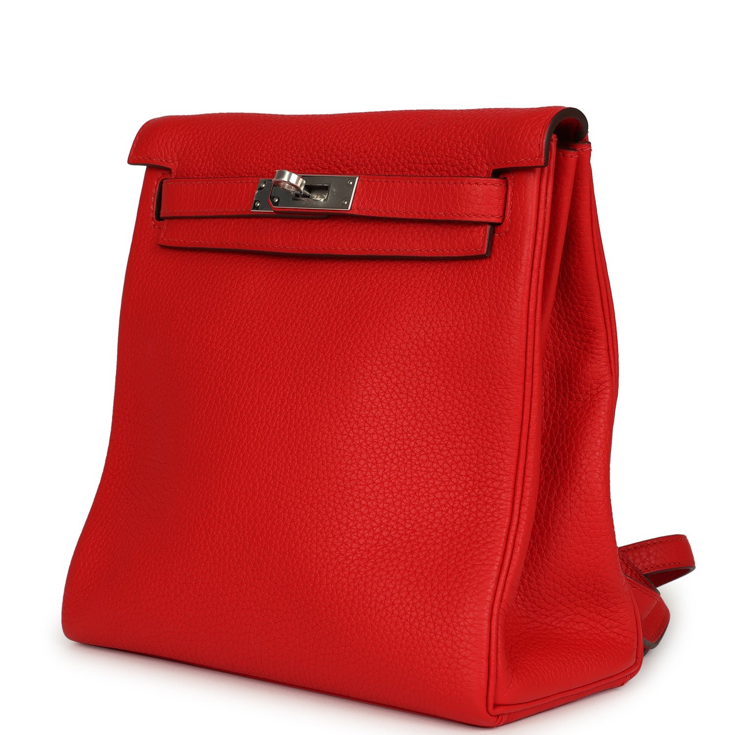 Hermes Kelly Ado II Backpack Rouge De Coeur Clemence Palladium Hardware - Image 5