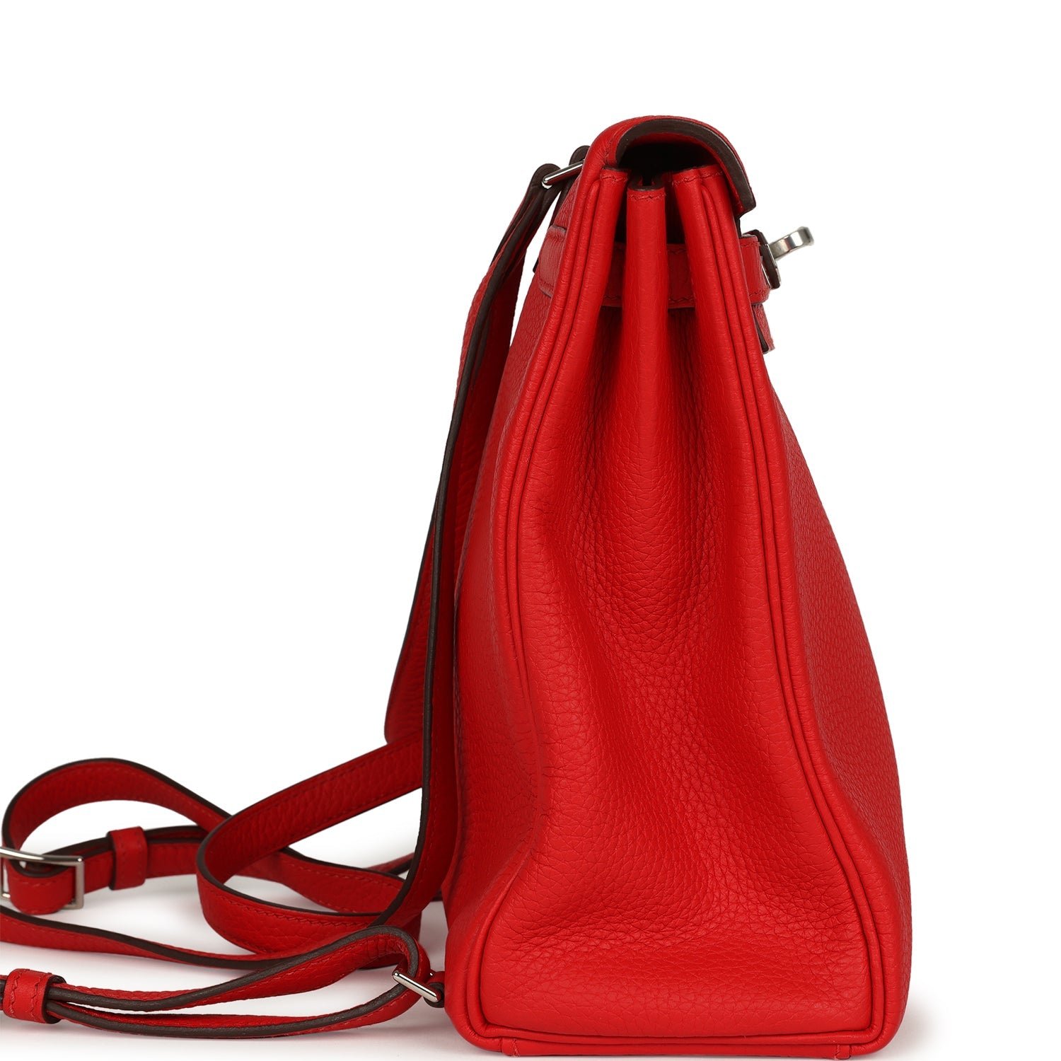 Hermes Kelly Ado II Backpack Rouge De Coeur Clemence Palladium Hardware - Image 3