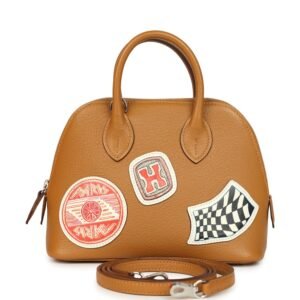 Hermes 1923 Pique-Colle Bolide Mini Sesame Chevre Palladium Hardware