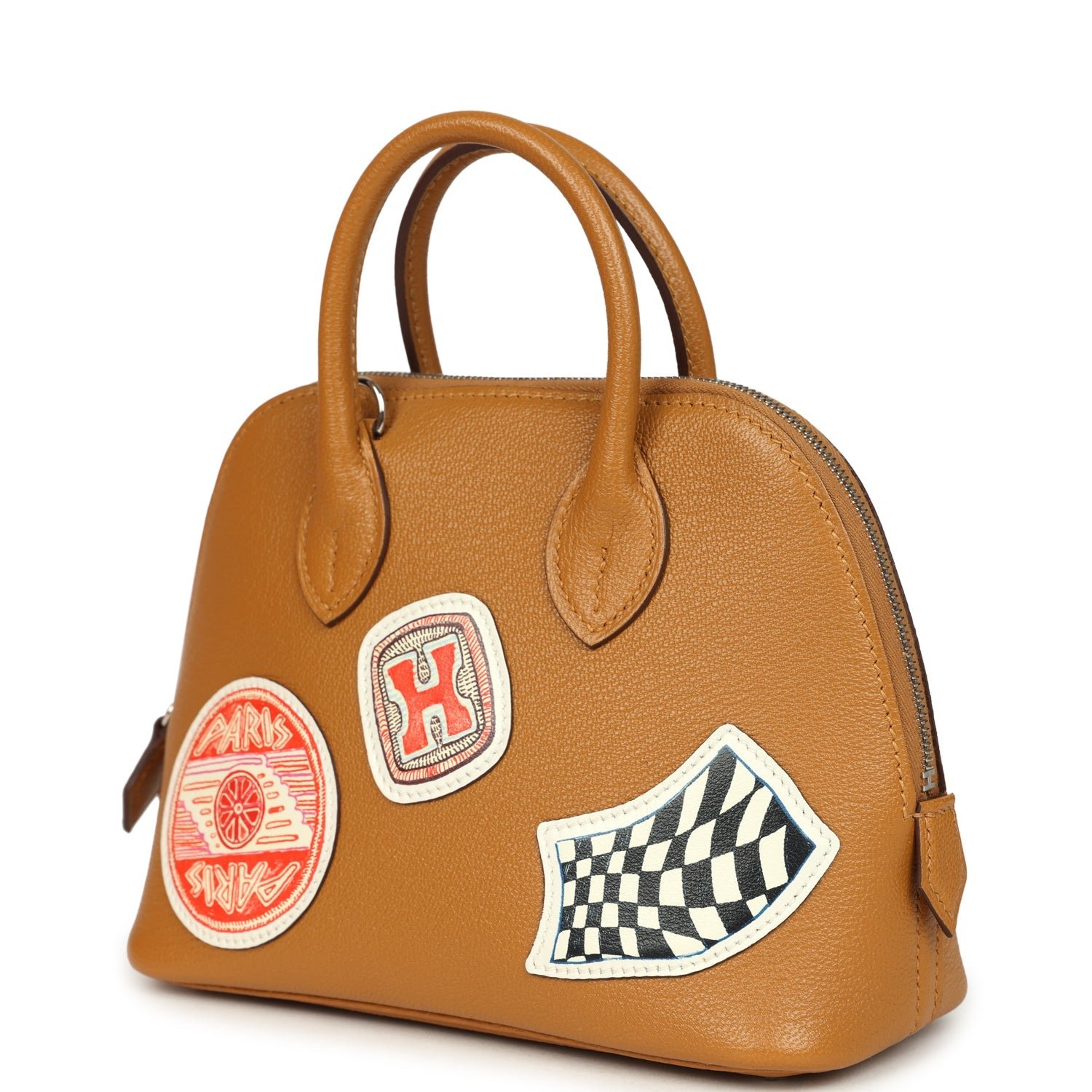 Hermes 1923 Pique-Colle Bolide Mini Sesame Chevre Palladium Hardware - Image 5