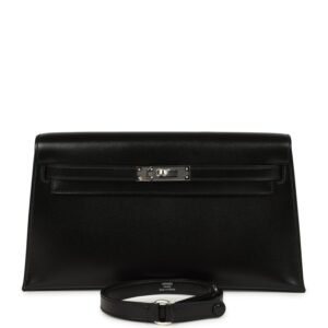 Hermes Kelly Elan Black Box Palladium Hardware