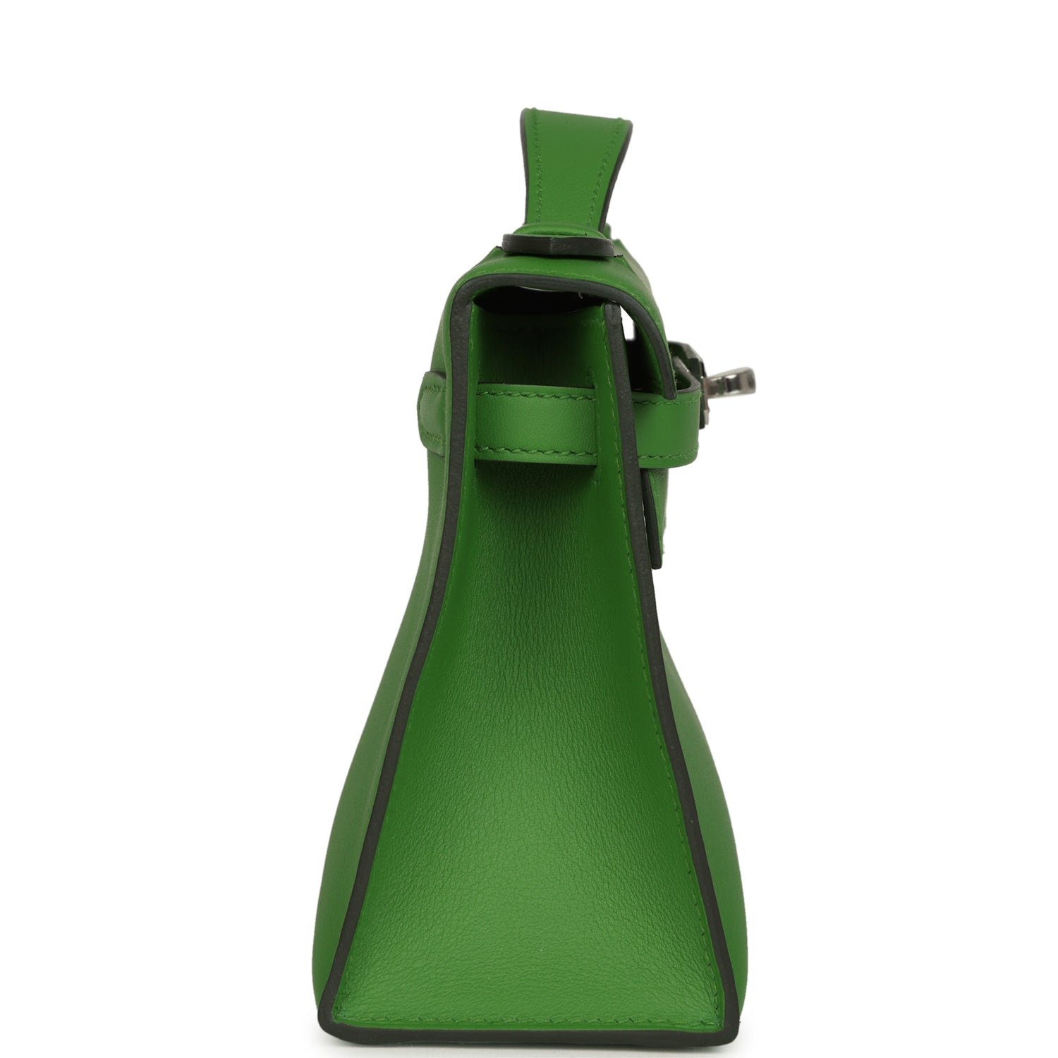 Hermes Kelly Pochette Vert Yucca Swift Palladium Hardware - Image 3