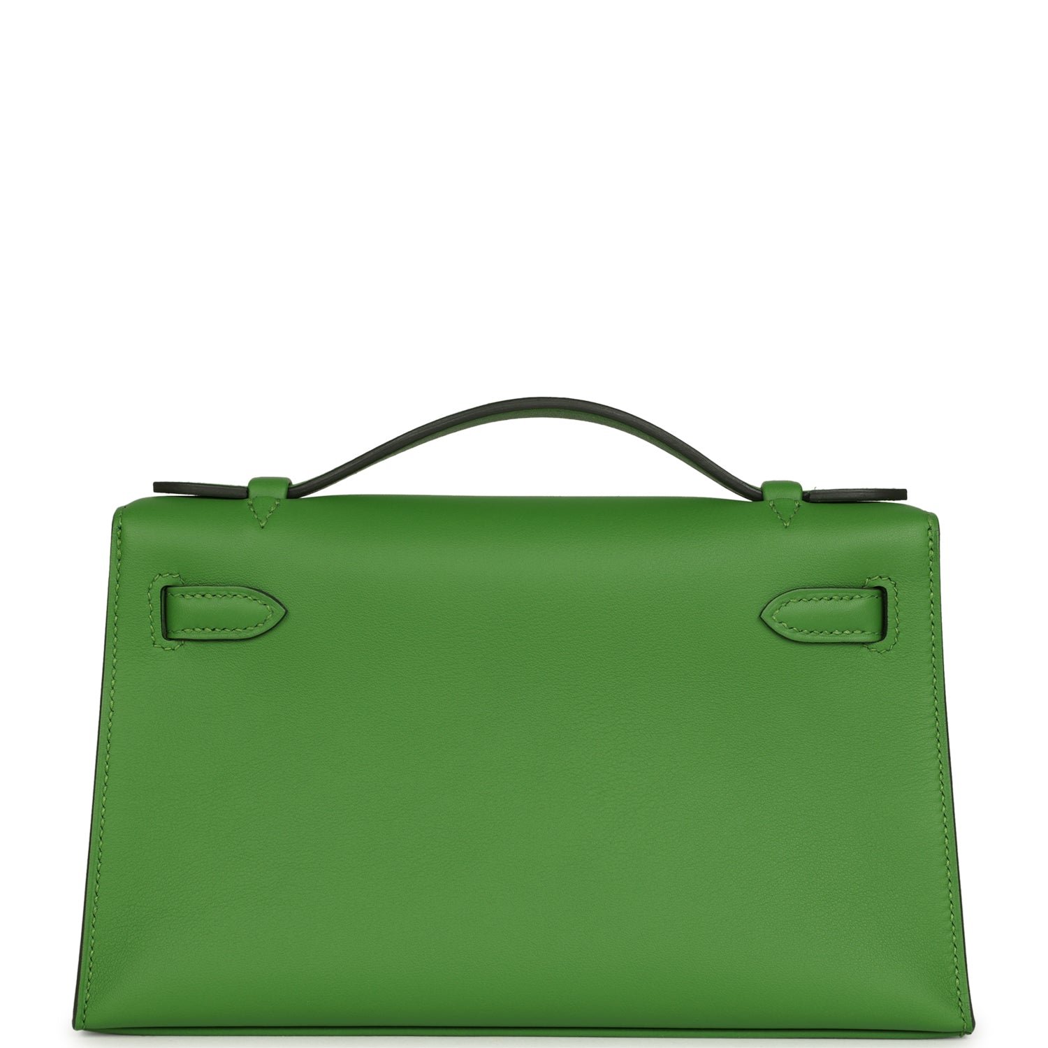 Hermes Kelly Pochette Vert Yucca Swift Palladium Hardware - Image 4