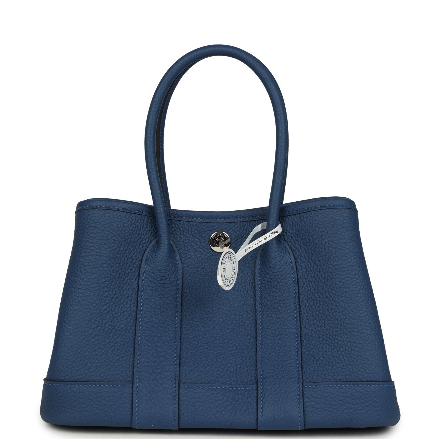 Hermes Garden Party Neo 23 Bleu Tie Togo Palladium Hardware - Image 4