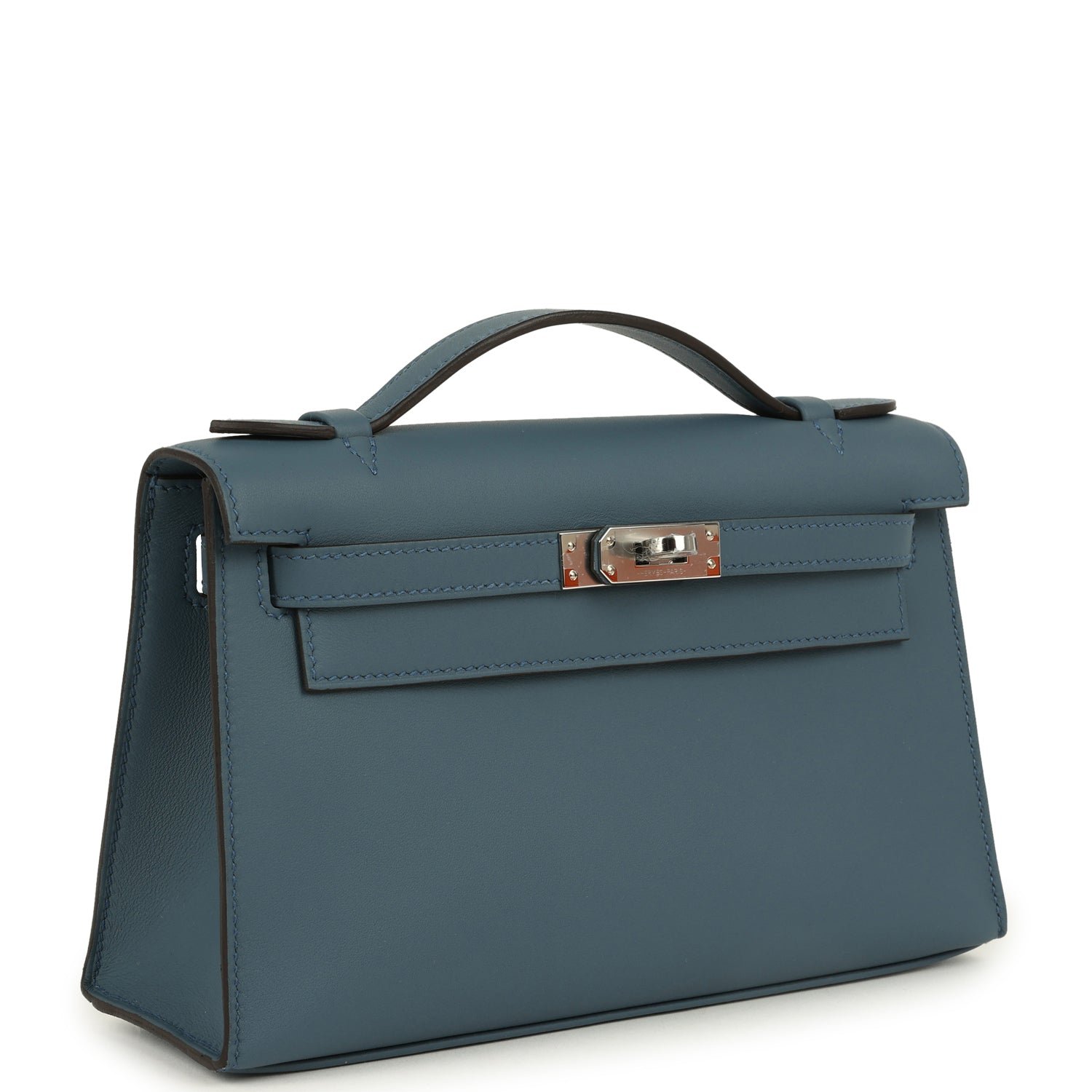 Hermes Kelly Pochette Bleu Tempete Swift Palladium Hardware - Image 2