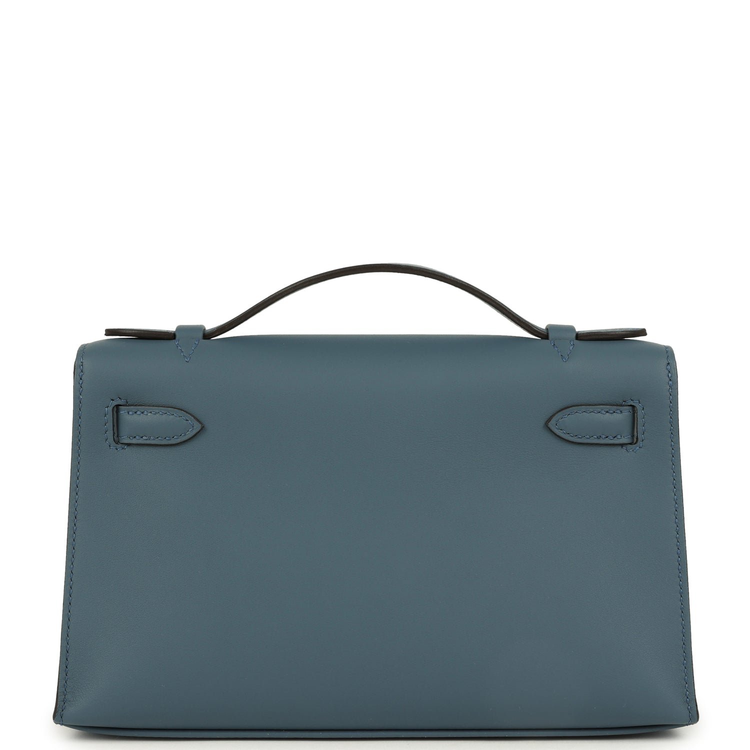 Hermes Kelly Pochette Bleu Tempete Swift Palladium Hardware - Image 4