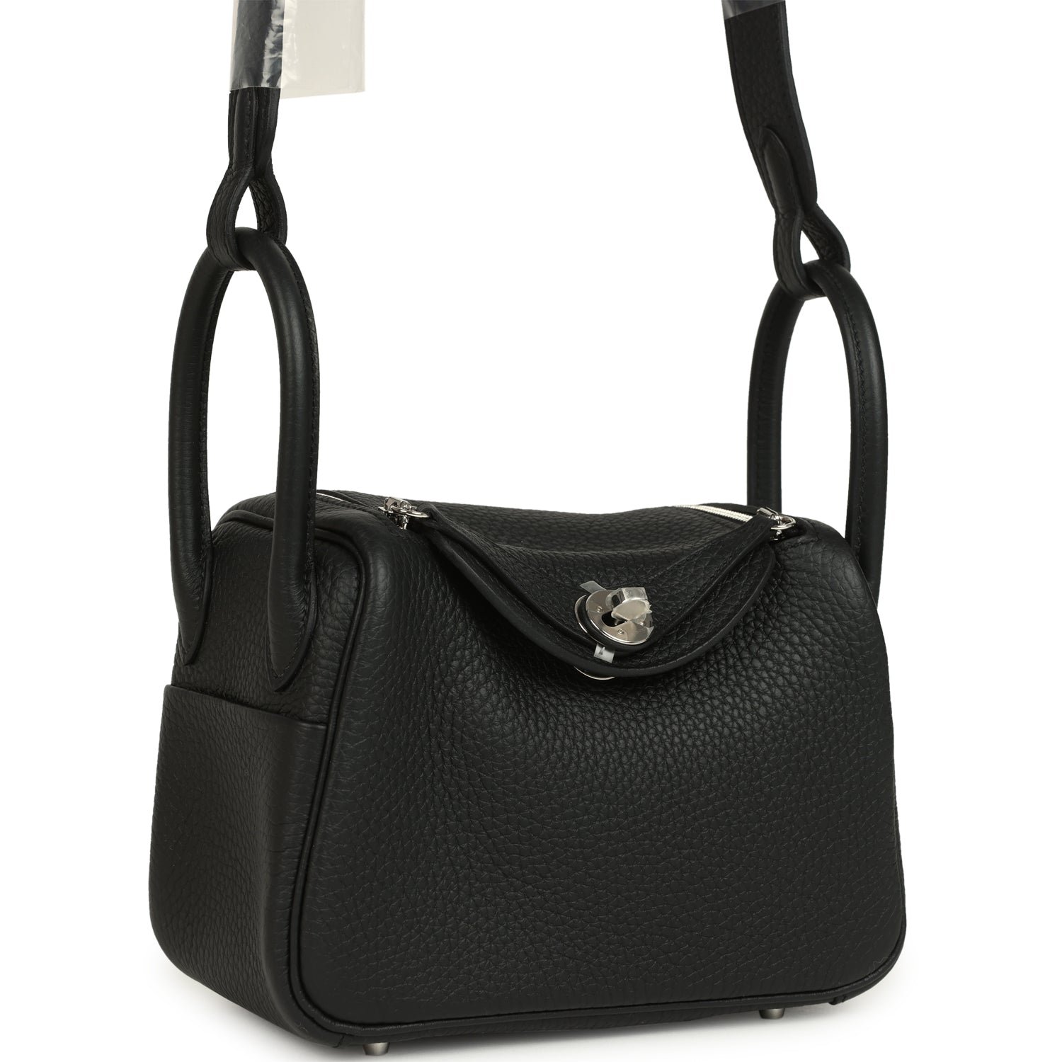 Hermes Mini Lindy II Black Clemence Palladium Hardware - Image 2
