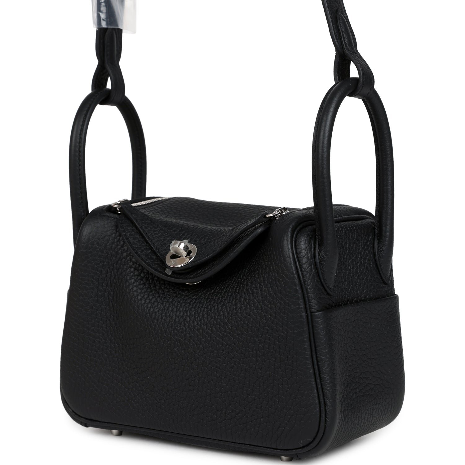 Hermes Mini Lindy II Black Clemence Palladium Hardware - Image 5