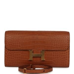 Hermes Constance Wallet To Go Gold Matte Alligator Gold Hardware