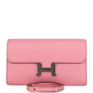 Hermes Constance Wallet To Go Bubblegum Epsom Palladium Hardware