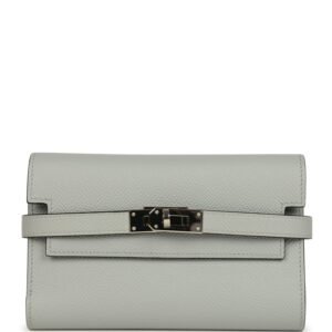 Hermes Medium Fold-Out Kelly Wallet Bleu Glacier Epsom Palladium Hardware