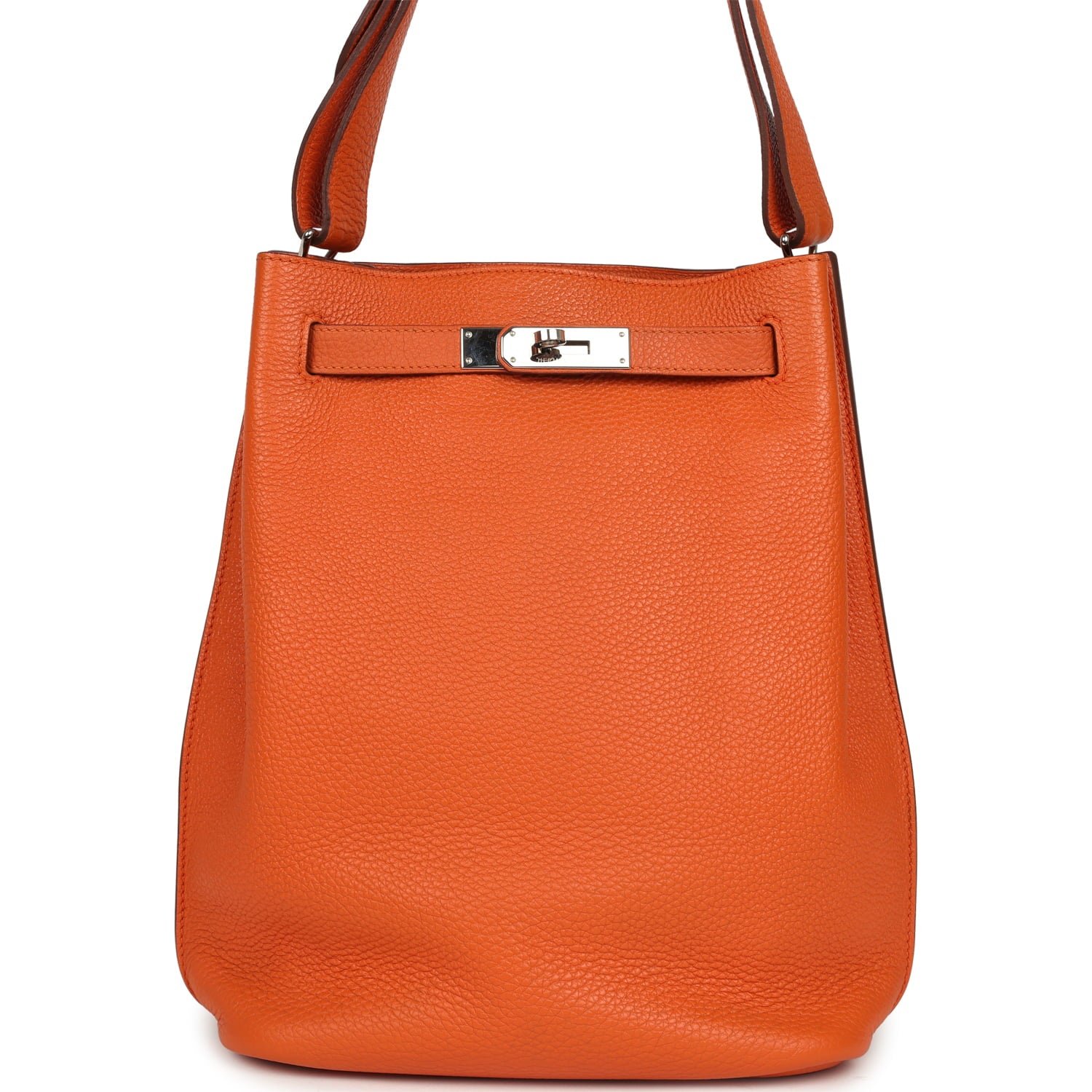 Hermes So Kelly 22 Orange Togo Palladium Hardware