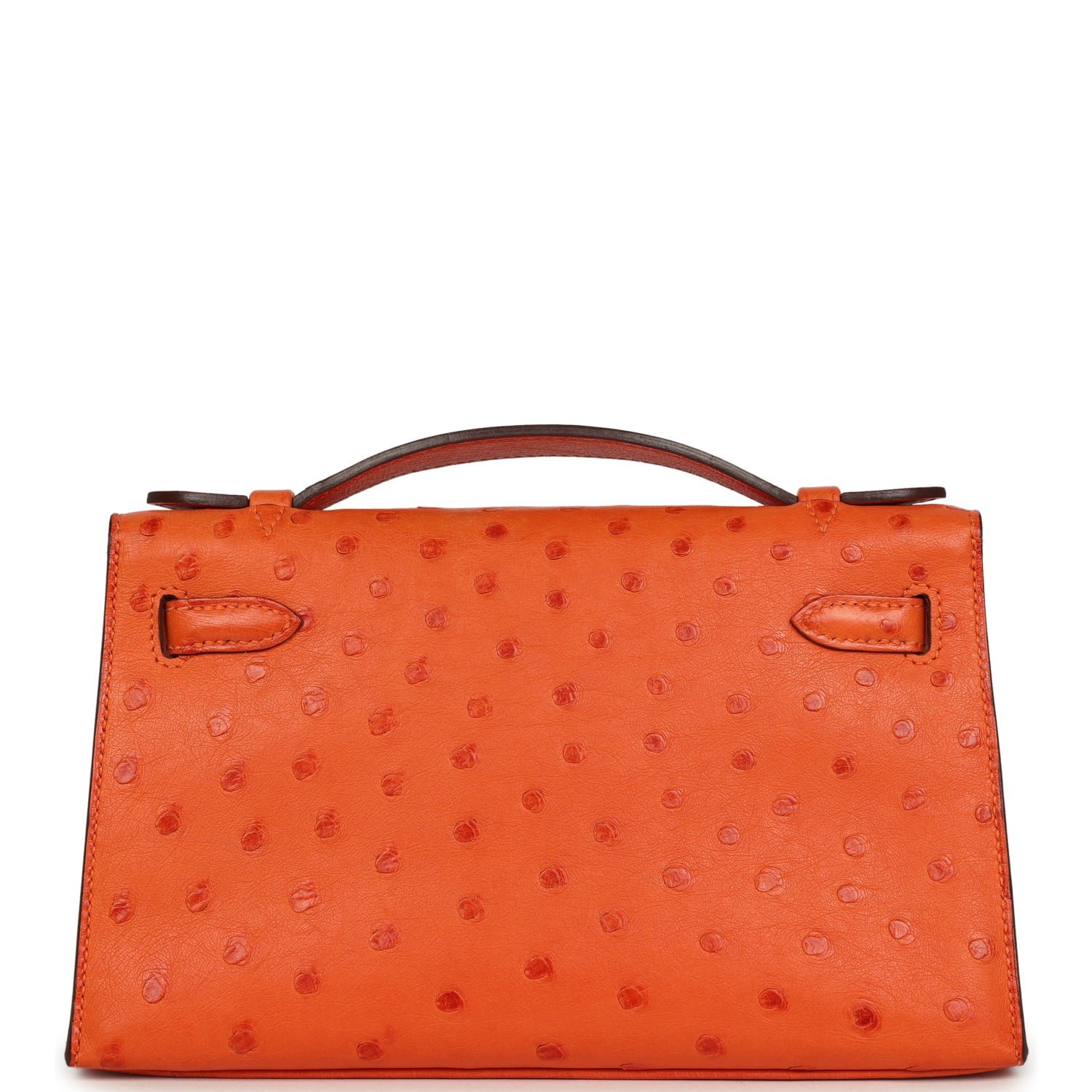 Hermes Kelly Pochette Tangerine Ostrich Gold Hardware - Image 4