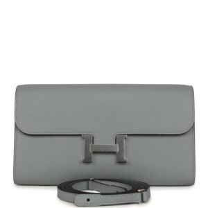 Hermes Constance Wallet To Go Gris Pantin Evercolor Palladium Hardware