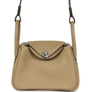 Hermes Mini Lindy II Trench Verso Clemence Palladium Hardware