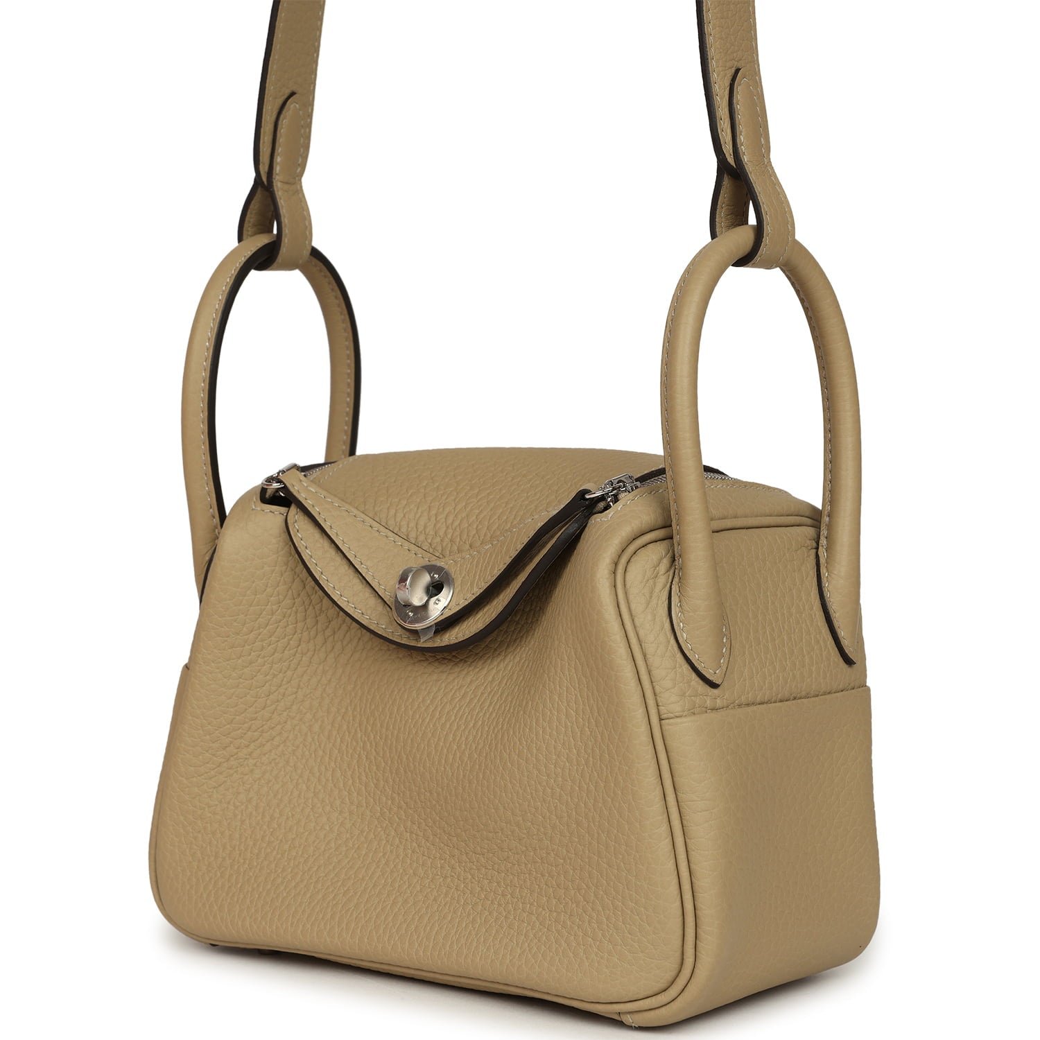 Hermes Mini Lindy II Trench Verso Clemence Palladium Hardware - Image 5