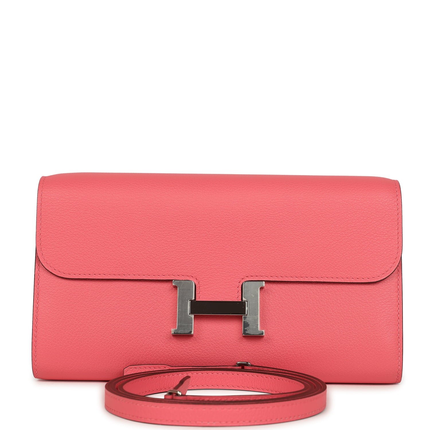 Hermes Constance Wallet To Go Rose Azalee Evercolor Palladium Hardware (MAC-H-FBSLG-260408-2)