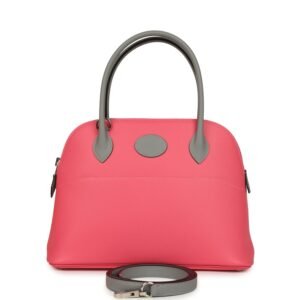 Hermes Special Order (HSS) Bolide 27 Rose Azalee, Gris Mouette Epsom Palladium Hardware