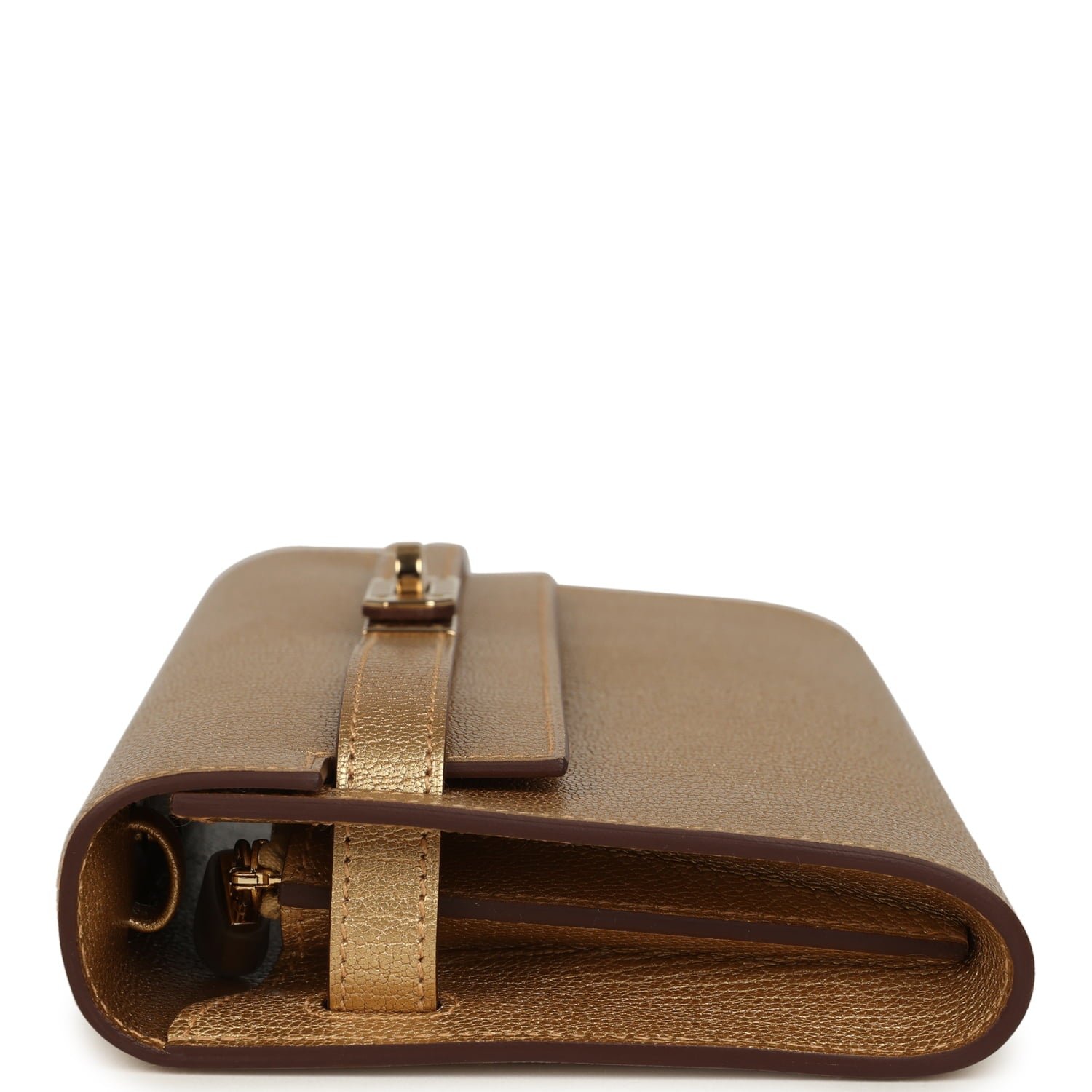 Hermes Kelly Wallet To Go Dore Chevre Chamkilight Permabrass Hardware - Image 5