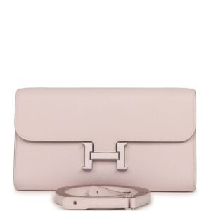 Hermes Constance Wallet To Go Mauve Pale Epsom Lacquered Palladium Hardware