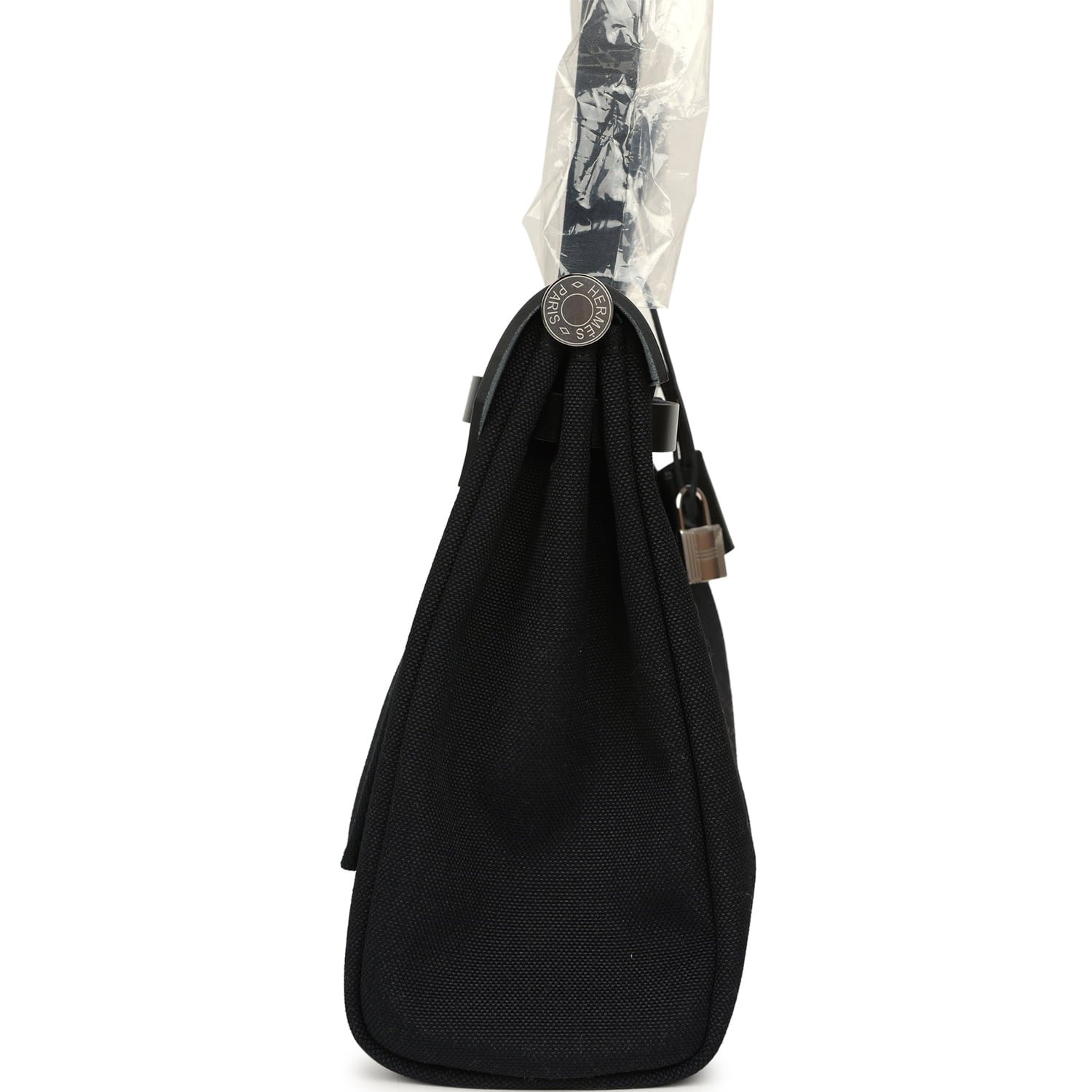 Hermes Herbag Zip 31 PM Black Military Canvas & Vache Hunter Palladium Hardware - Image 3