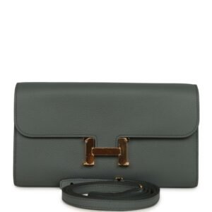 Hermes Constance Wallet To Go Vert Amande Evercolor Gold Hardware