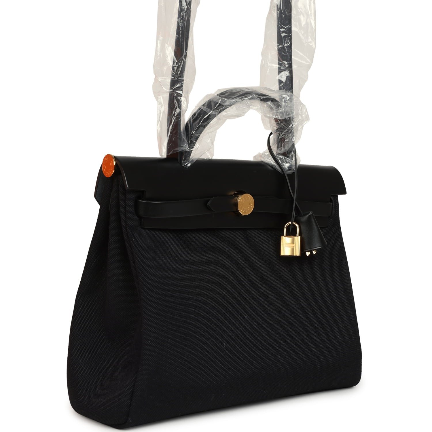 Hermes Herbag Zip 31 PM Black Toile Militaire Canvas, Vache Hunter Gold Hardware - Image 2