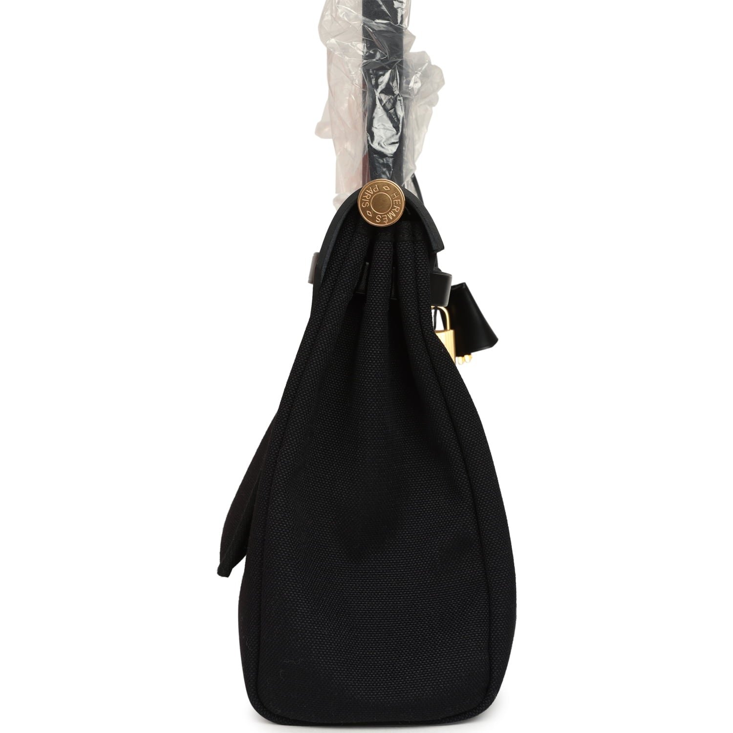 Hermes Herbag Zip 31 PM Black Toile Militaire Canvas, Vache Hunter Gold Hardware - Image 3