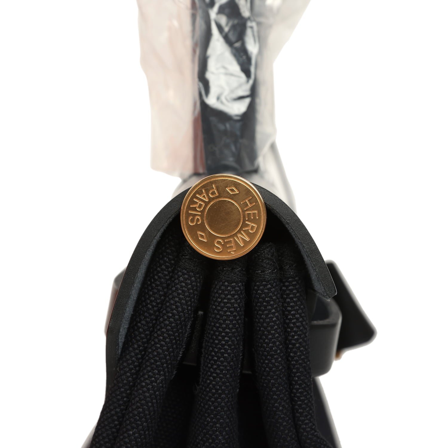 Hermes Herbag Zip 31 PM Black Toile Militaire Canvas, Vache Hunter Gold Hardware - Image 4