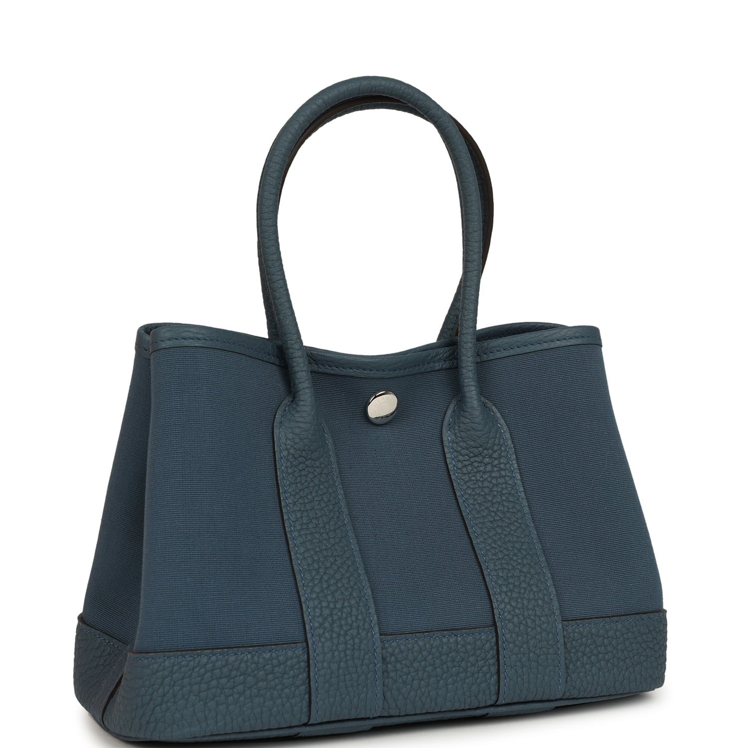 Hermes Garden Party Neo 23 Bleu Tempete Toile Officier and Negonda Palladium Hardware - Image 2