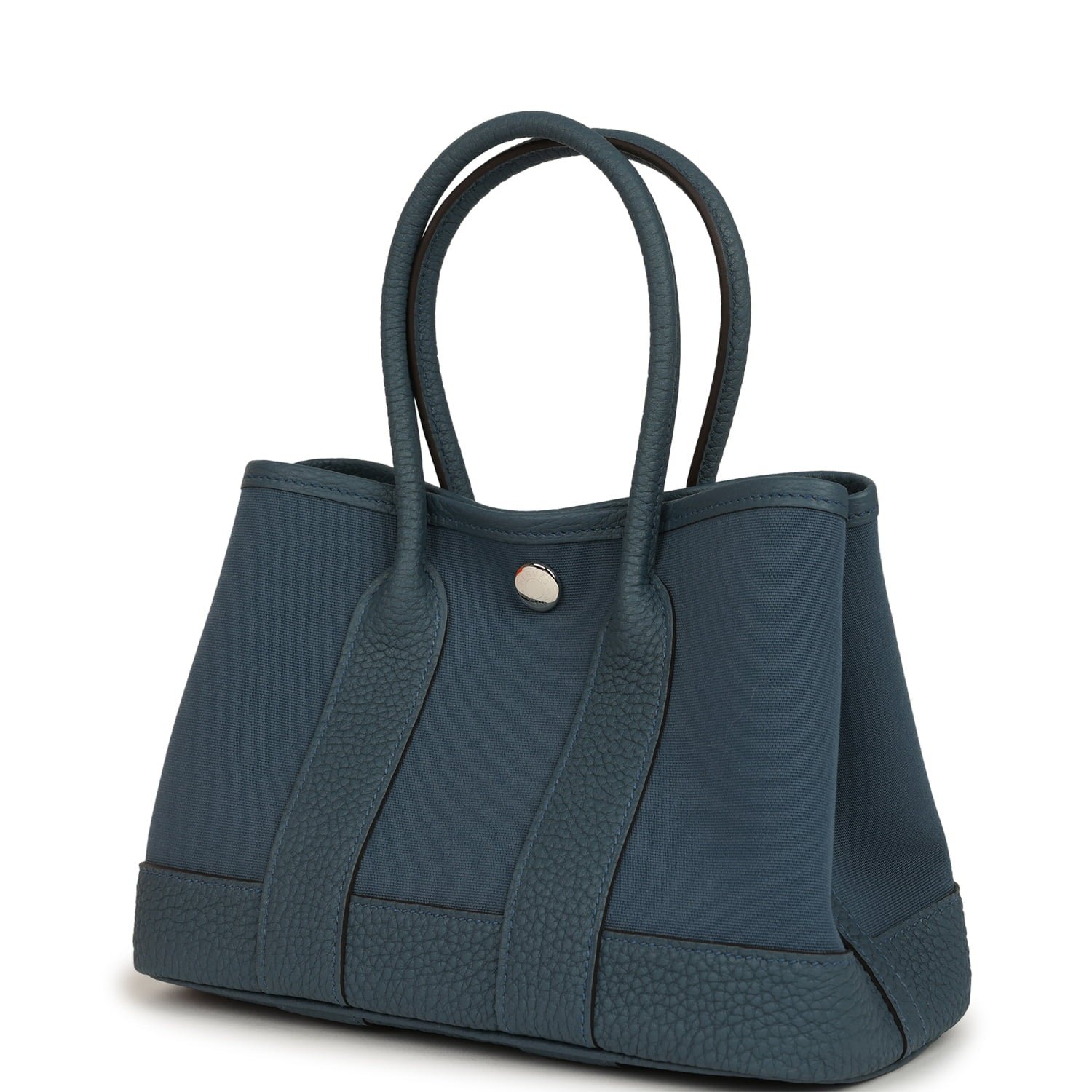 Hermes Garden Party Neo 23 Bleu Tempete Toile Officier and Negonda Palladium Hardware - Image 5