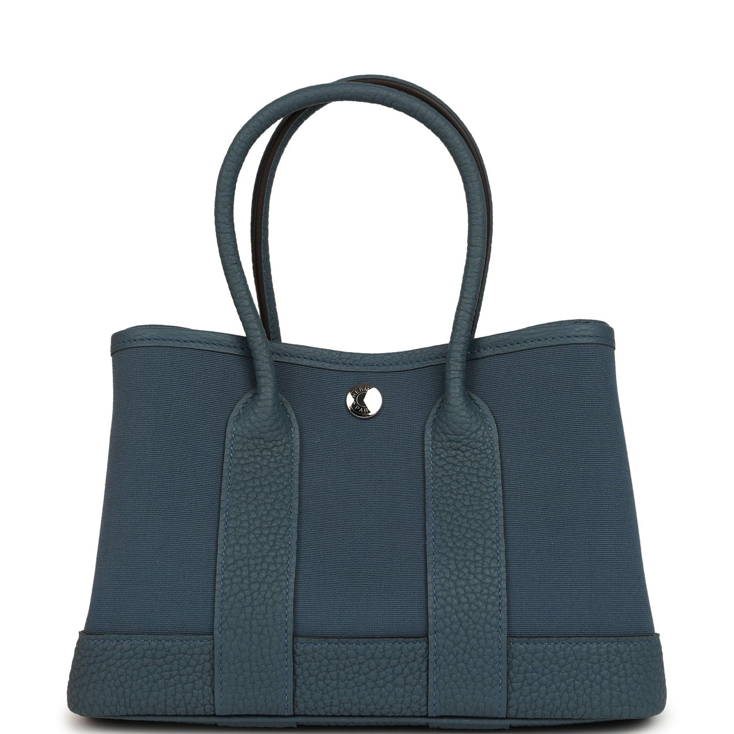 Hermes Garden Party Neo 23 Bleu Tempete Toile Officier and Negonda Palladium Hardware - Image 4
