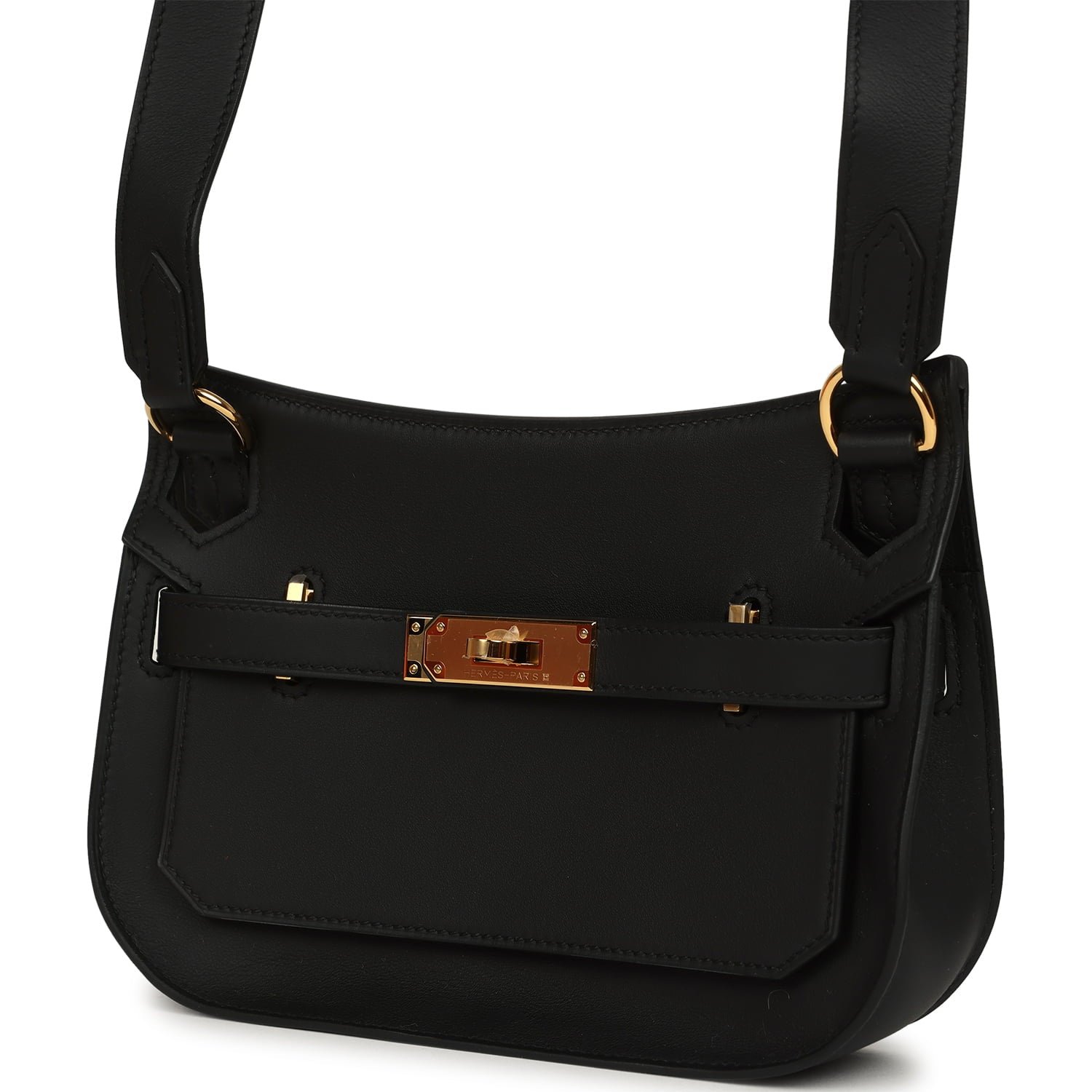 Hermes Mini Jypsiere Black Swift Gold Hardware - Image 5