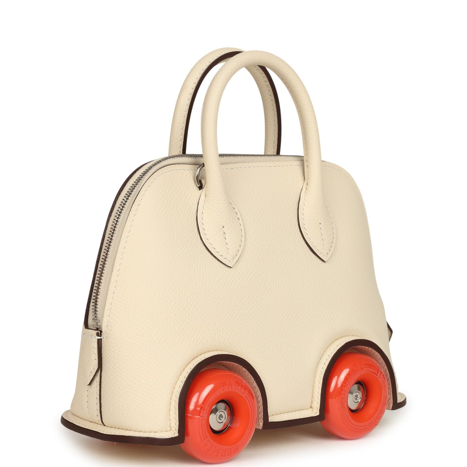 Hermes Bolide On Wheels 1923 Nata, Orange Epsom Palladium Hardware - Image 2