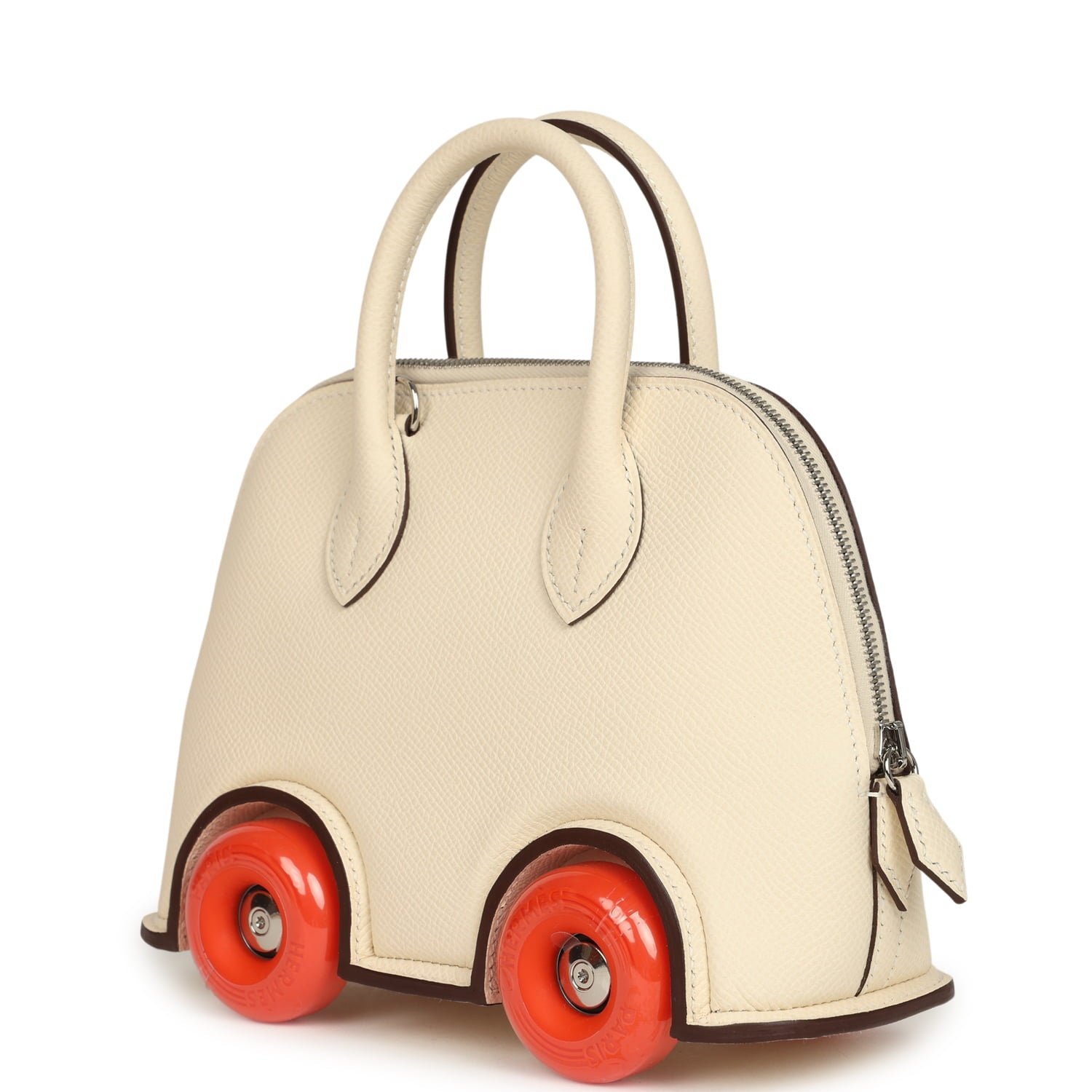 Hermes Bolide On Wheels 1923 Nata, Orange Epsom Palladium Hardware - Image 5