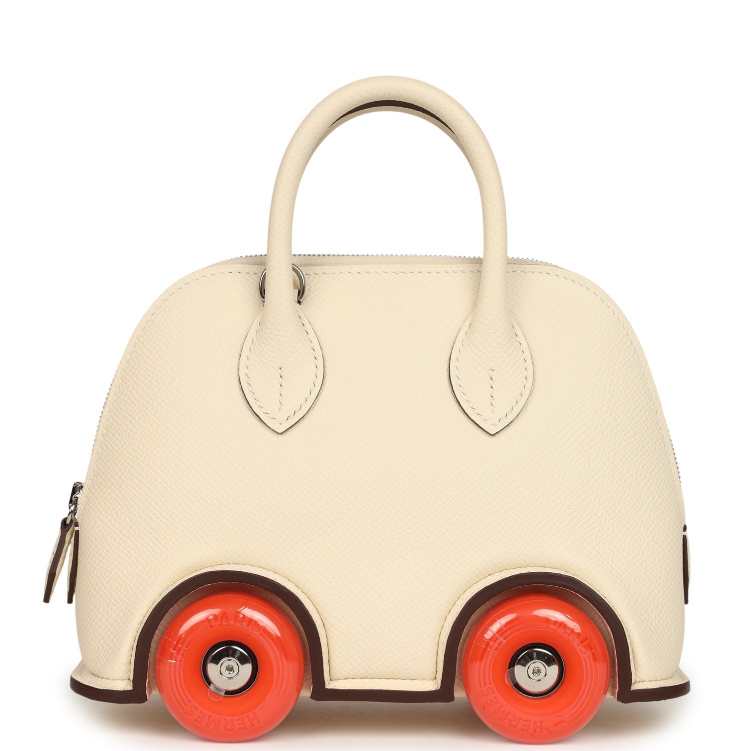 Hermes Bolide On Wheels 1923 Nata, Orange Epsom Palladium Hardware - Image 4