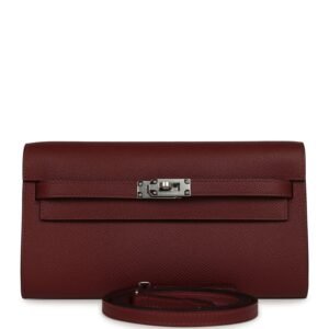 Hermes Kelly Wallet To Go Rouge H Epsom Palladium Hardware (MAC-H-FBSLG-260624-2)