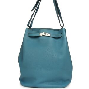 Hermes So Kelly 22 Blue Jean Togo Palladium Hardware